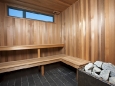 Interior of a wooden sauna